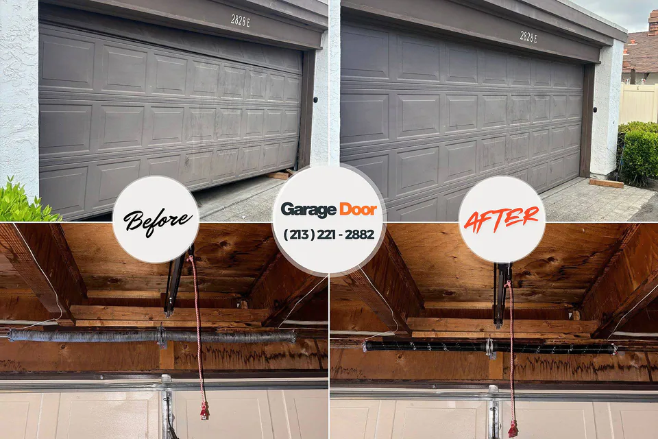 Before and after: garage door repair Stillwater, OK